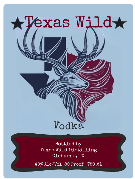 TABC label artwork for Texas Wild Vodka