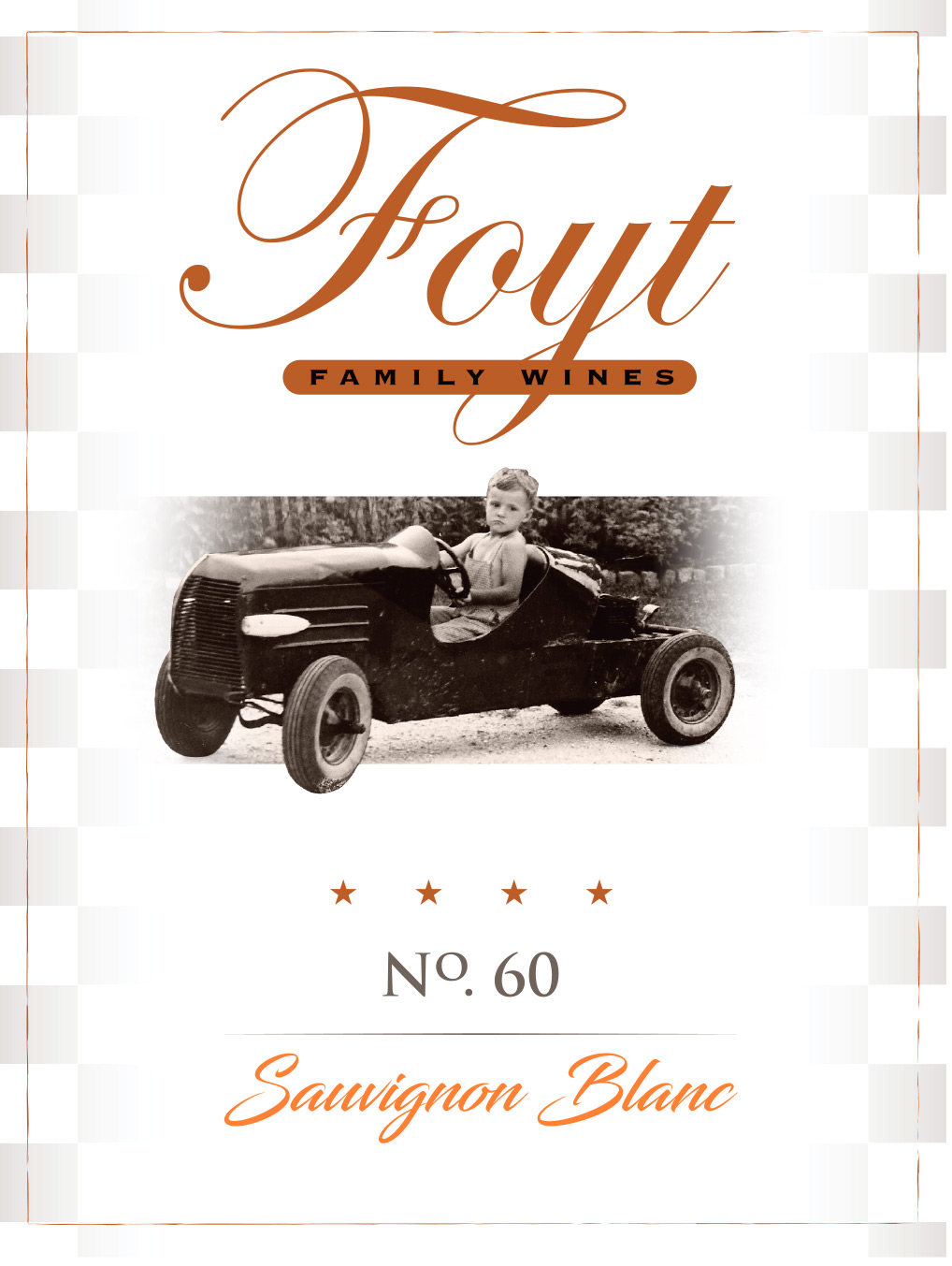TABC label artwork for Foyt No. 60 Sauvignon Blanc