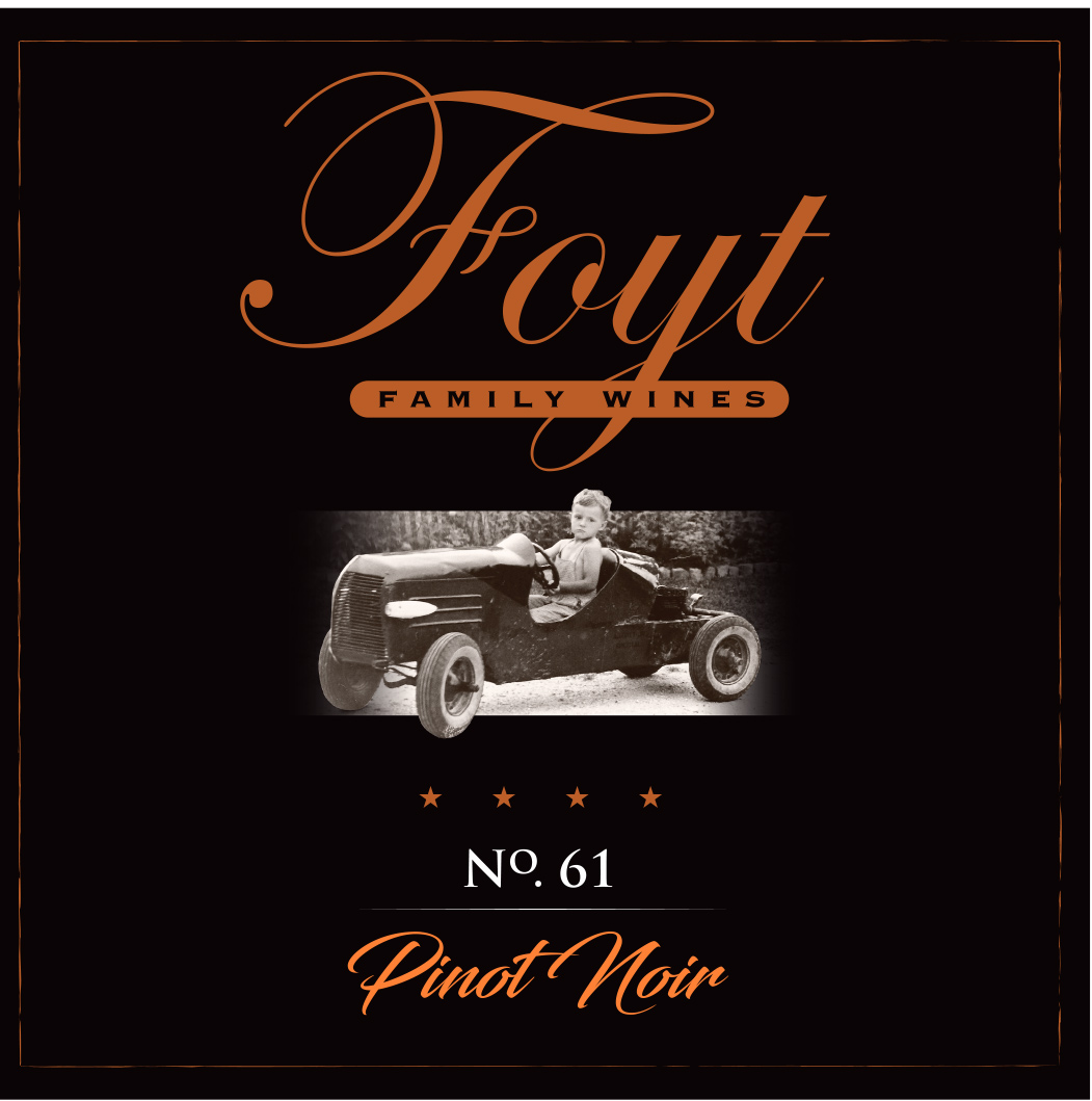 TABC label artwork for Foyt No. 61 Pinot Noir