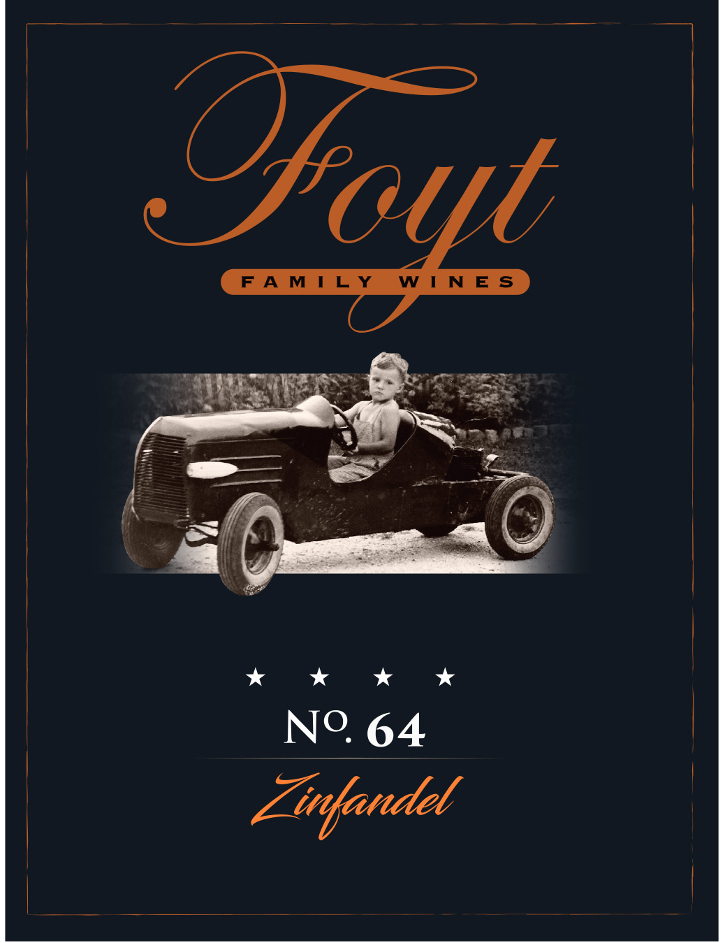 TABC label artwork for Foyt No. 64 Zinfandel
