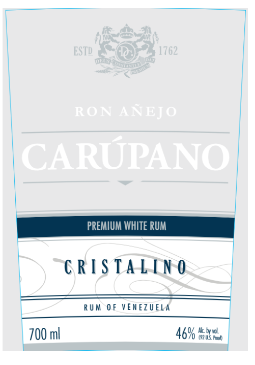 TABC label artwork for RON ANEJO CARUPANO CHRISTALINO