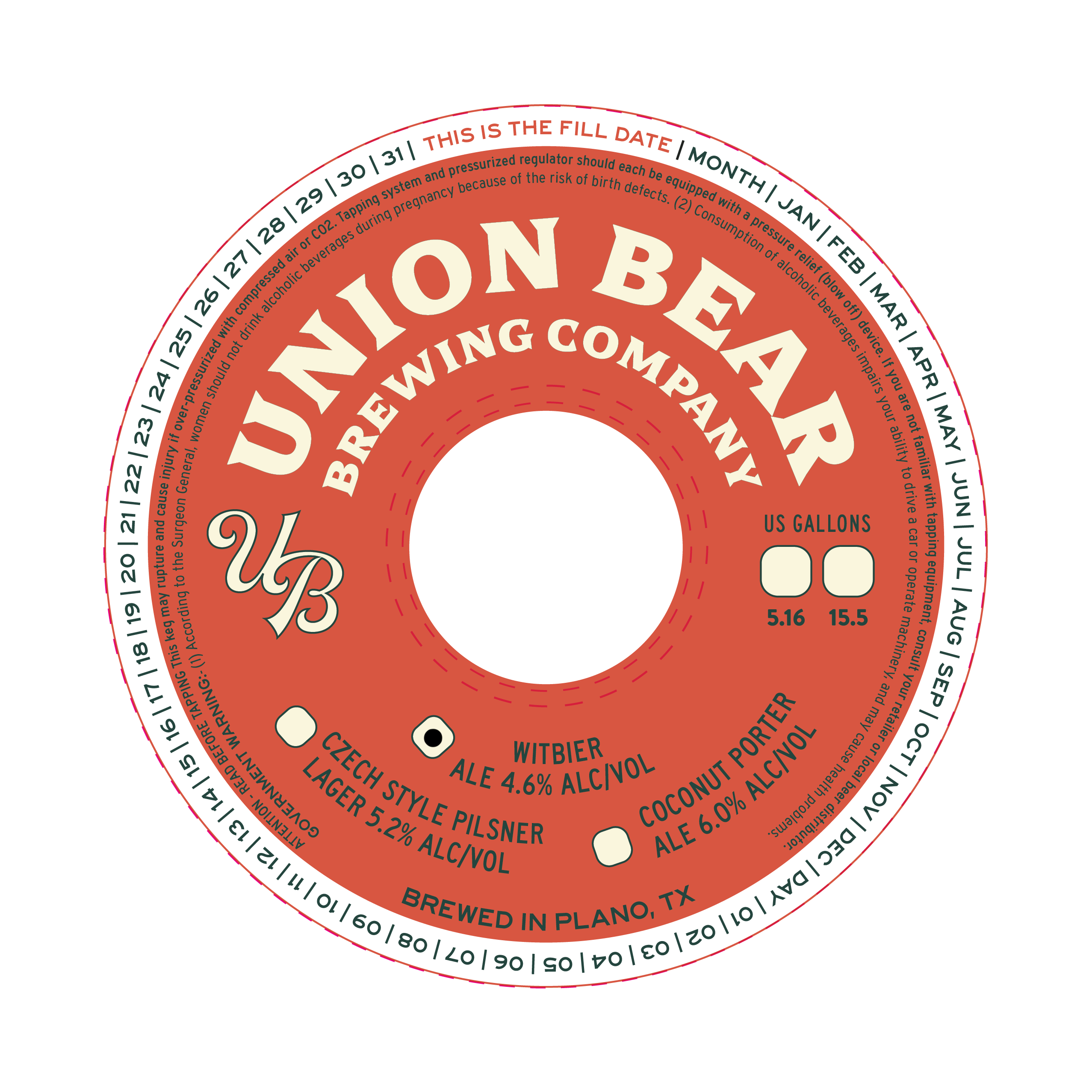 TABC label artwork for Witbier Ale