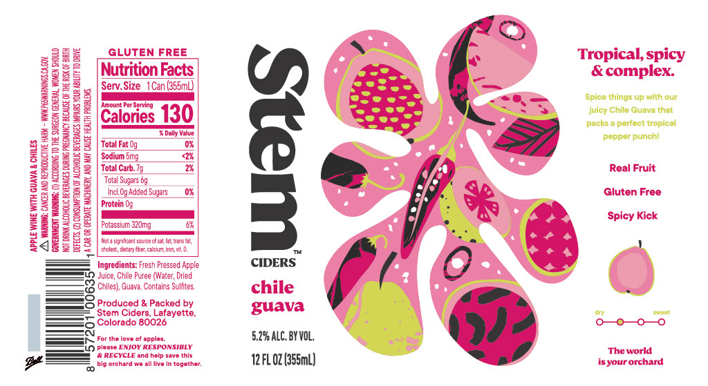 TABC label artwork for STEM CIDERS CHILE GUAVA