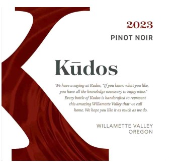 TABC label artwork for Kudos Pinot Noir Willamette