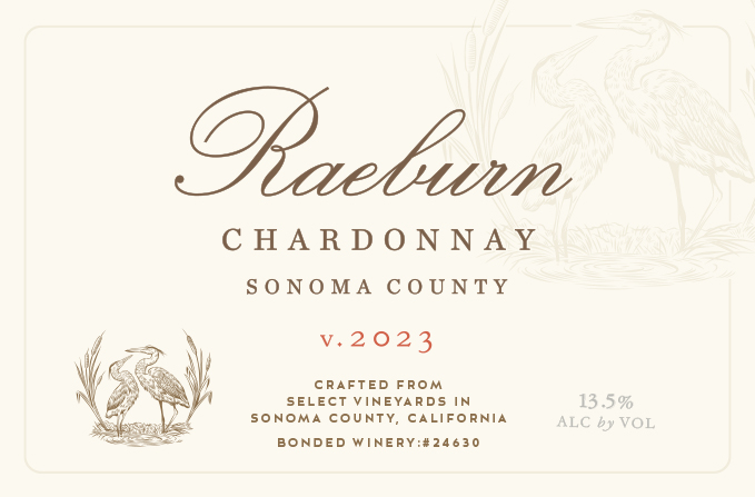TABC label artwork for Raeburn Limited Release Chardonnay
