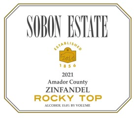 TABC label artwork for Sobon Estate Zinfandel Rocky Top