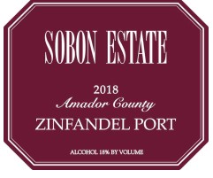 TABC label artwork for Sobon Estate Zinfandel Port