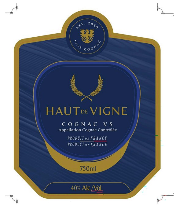 TABC label artwork for Haut de Vigne VS Cognac