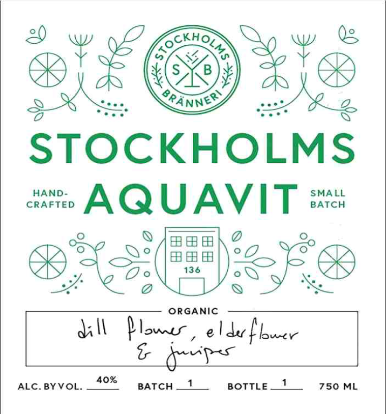 TABC label artwork for Stockholms Branneri Akvavit Scandinavian Gin