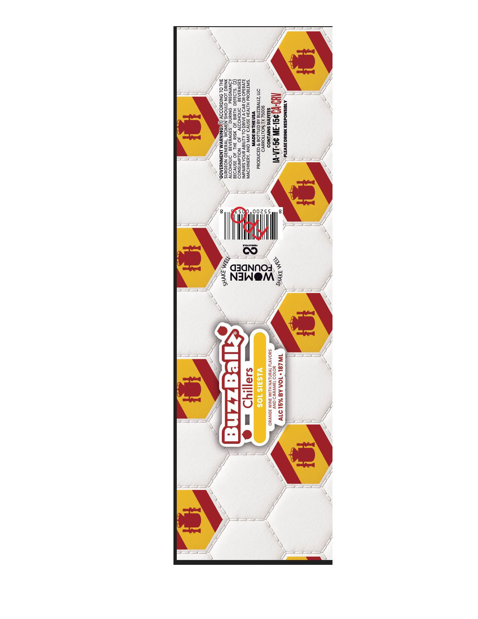 TABC label artwork for BuzzBallz Chillers Sol Siesta
