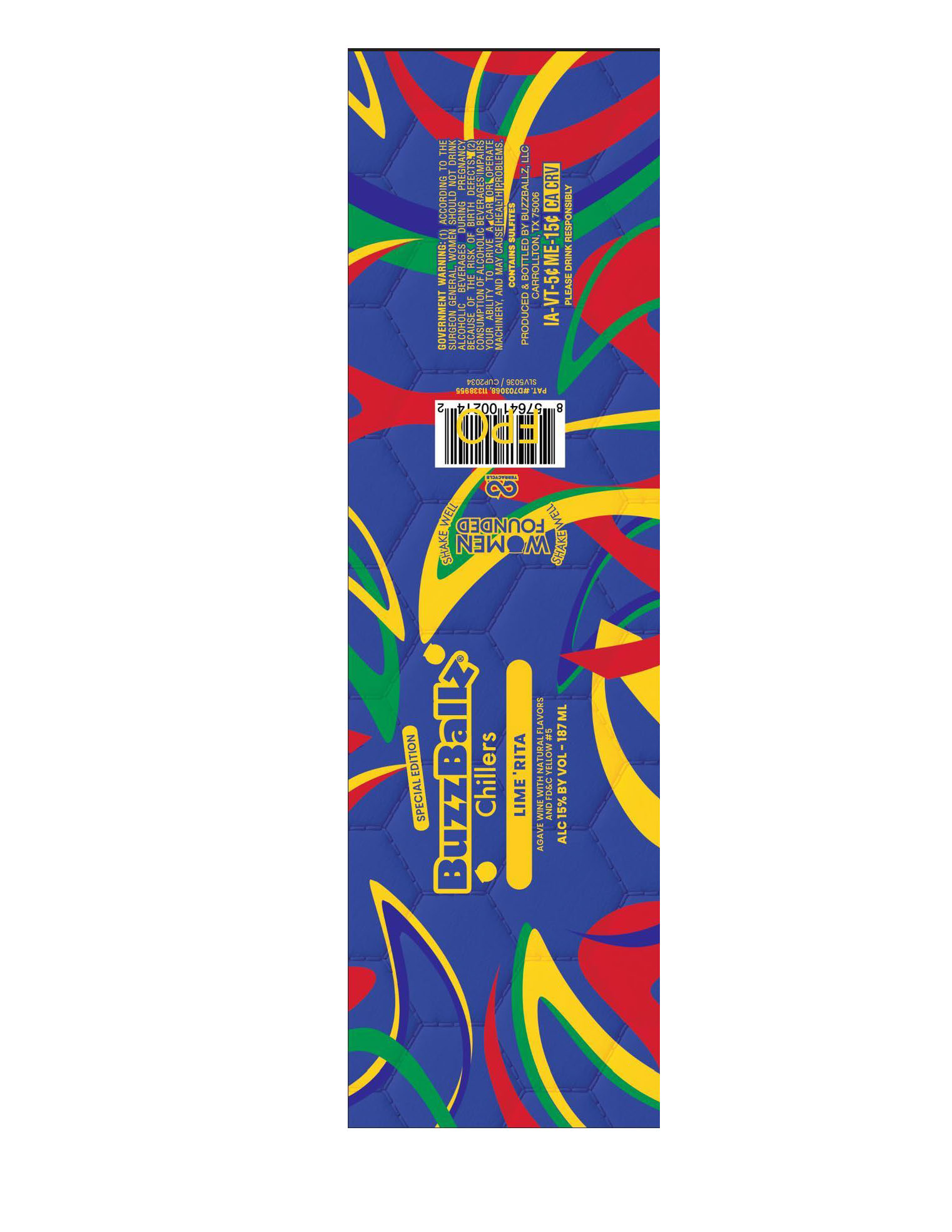 TABC label artwork for BuzzBallz Chillers Lime Rita Soccer LTO