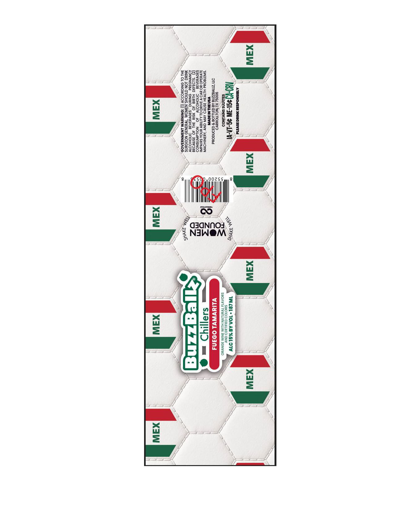 TABC label artwork for BuzzBallz Chillers Fuego Tamarita