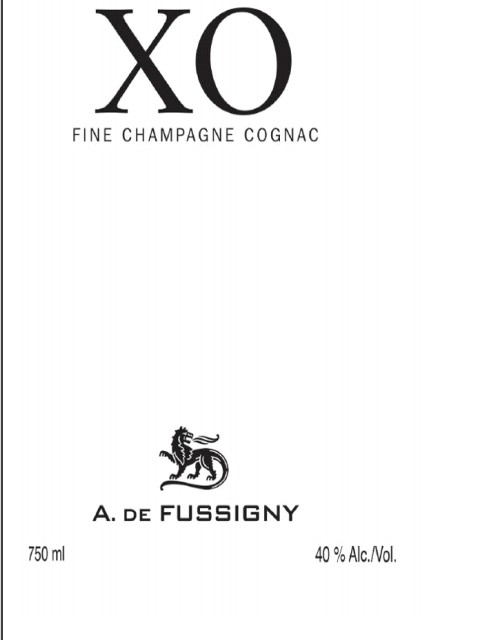 TABC label artwork for A de Fussigny XO Cognac