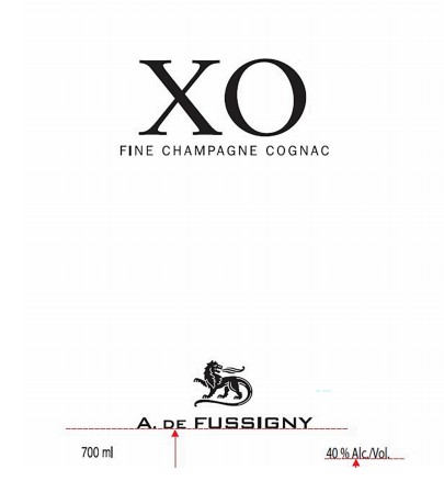 TABC label artwork for A DE FUSSIGNY XO