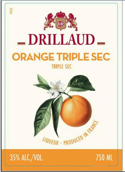 TABC label artwork for DRILLAUD ORANGE TRIPLE SEC
