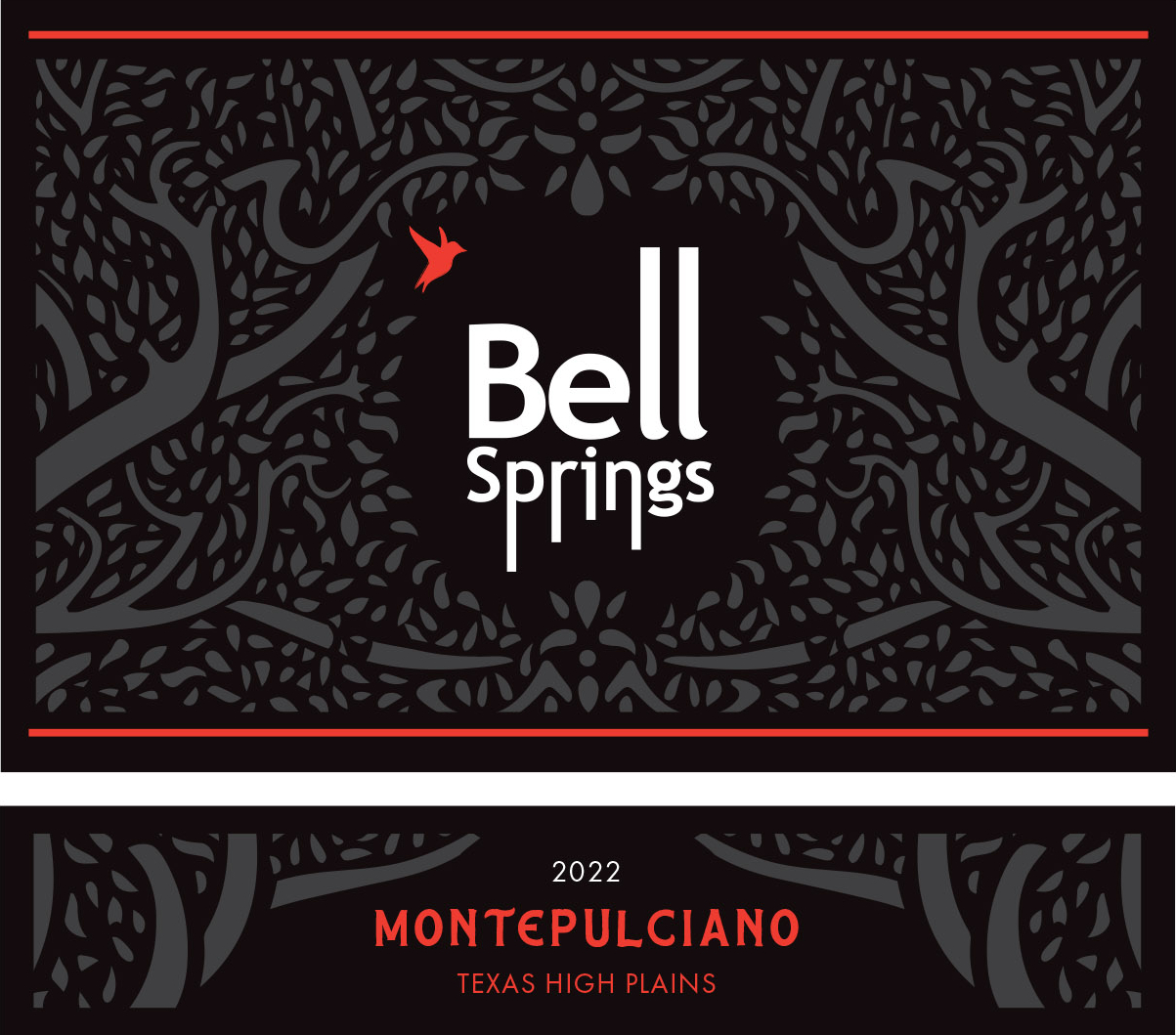 TABC label artwork for Bell Springs 2022 Montepulciano