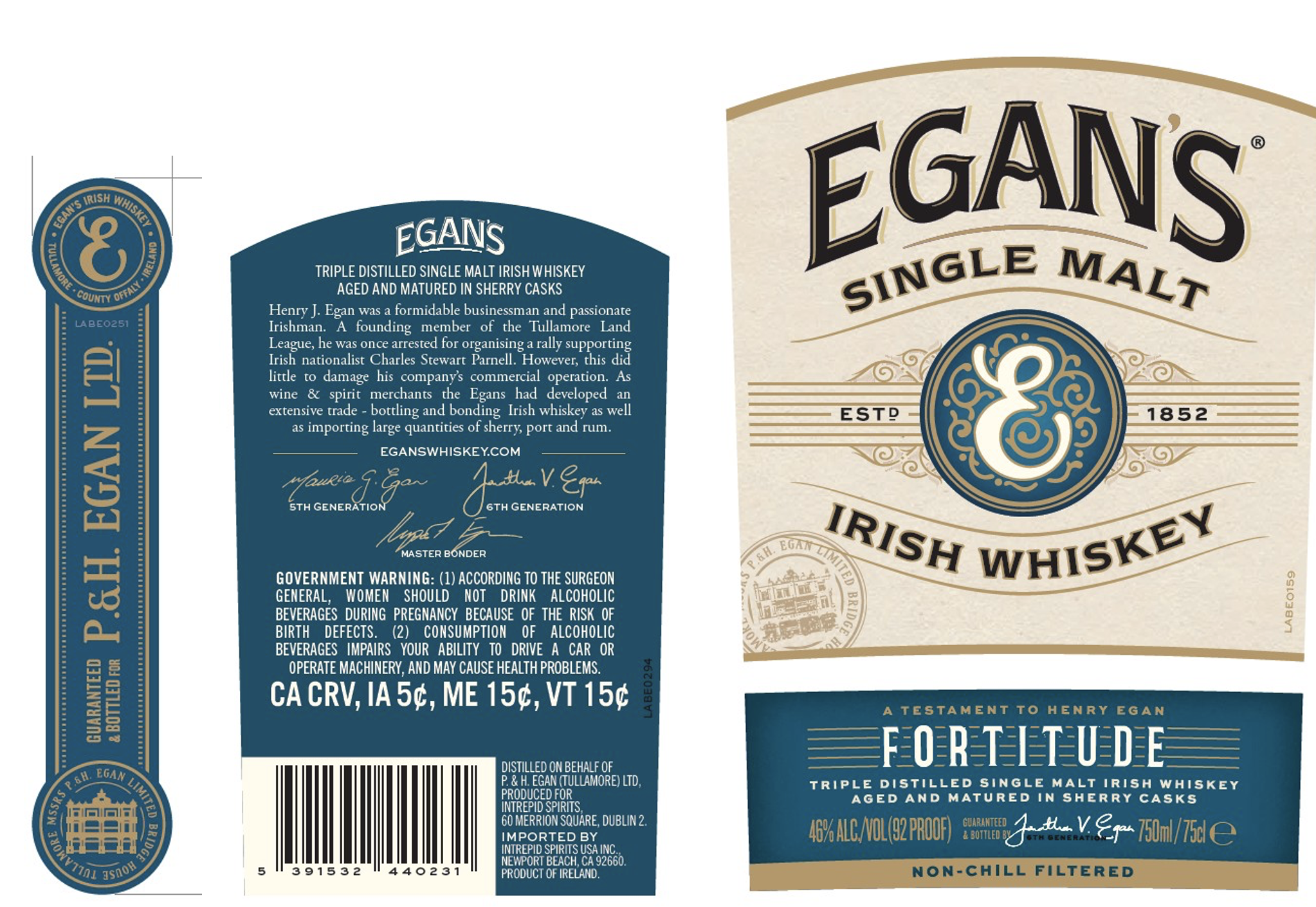 TABC label artwork for Egan's Fortitude Sherry Mature Single Malt