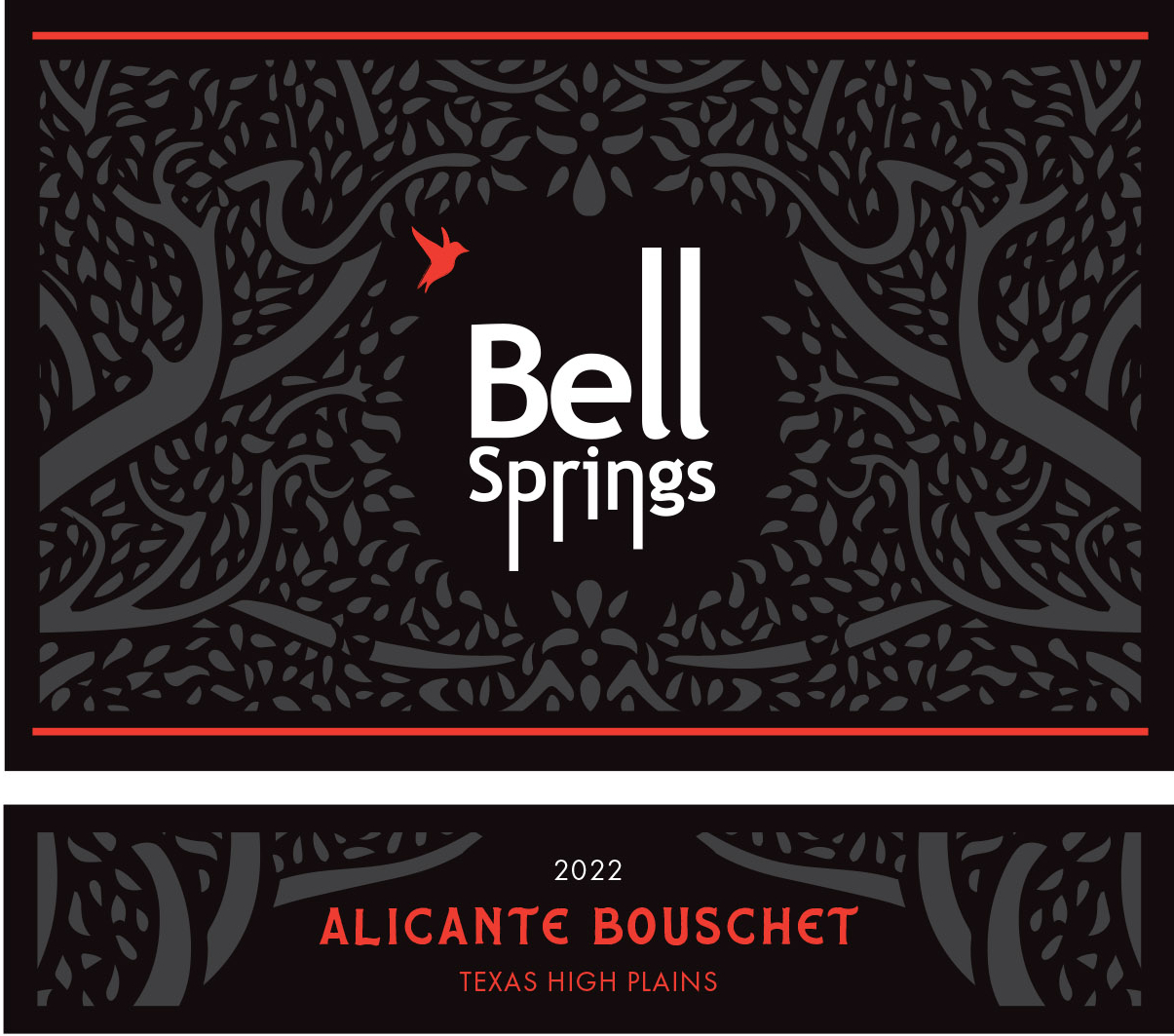 TABC label artwork for Bell Springs 2022 Alicante Bouschet