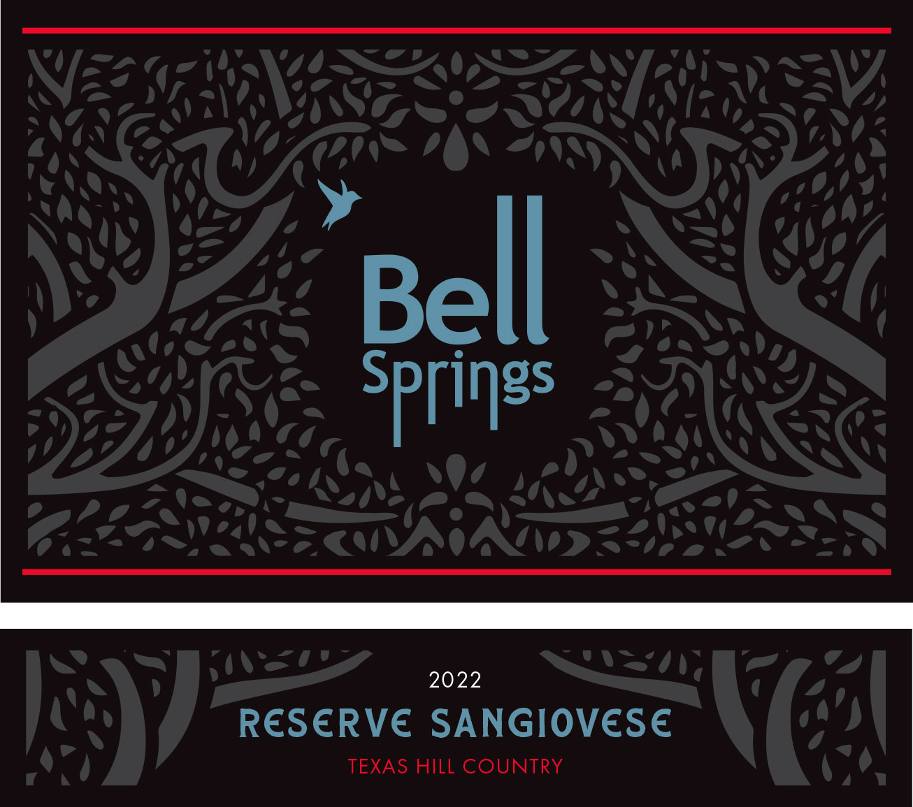 TABC label artwork for Bell Springs 2022 Reserve Sangiovese