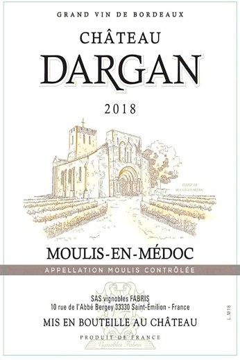 TABC label artwork for Chateau Dargan Moulis