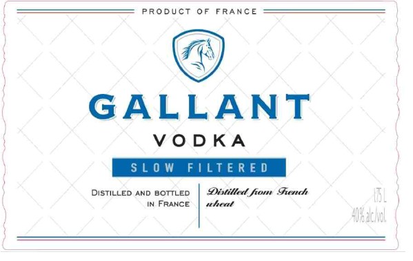 TABC label artwork for Gallant Vodka