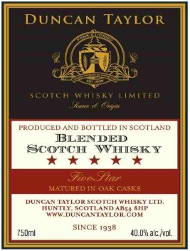 TABC label artwork for Duncan Taylor Blended Scotch