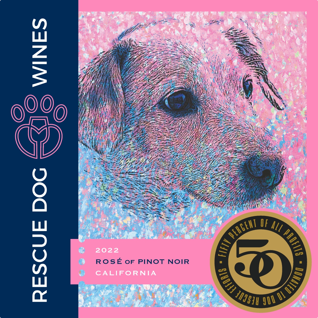 TABC label artwork for Rescue Dog Rose of Pinot Noir