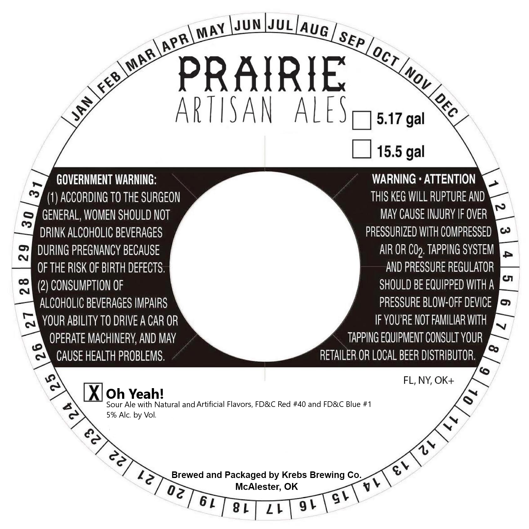 TABC label artwork for Prairie Artisan Ales Oh Yeah!