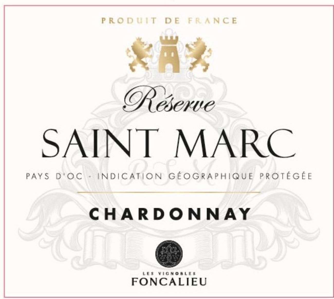 TABC label artwork for VIGNOBLES FONCALIEU RESERVE ST MARC CHARDONNAY