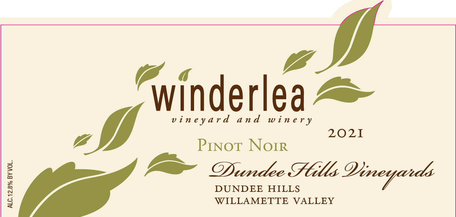 TABC label artwork for Winderlea Pinot Noir Dundee Hills