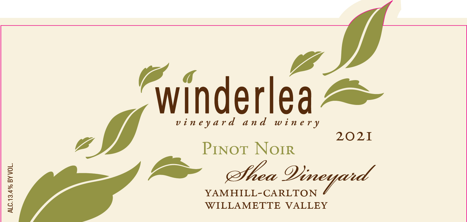 TABC label artwork for Winderlea Pinot Noir Shea Yamhill-Carlton