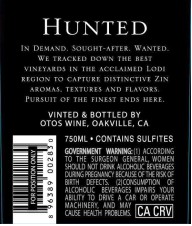 TABC label artwork for Hunted Zinfandel Lodi