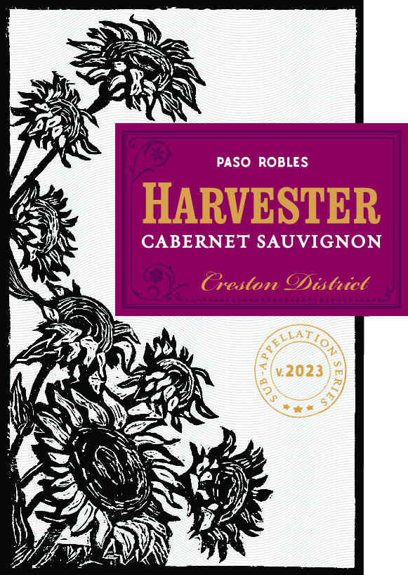 TABC label artwork for Harvester Cabernet Sauvignon Creston District