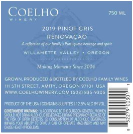 TABC label artwork for Coelho Renovacao Pinot Gris