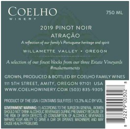 TABC label artwork for Coelho Atracao Pinot Noir