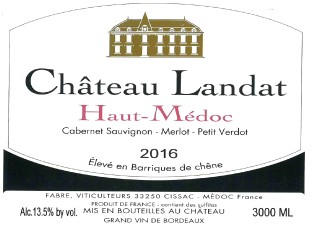 TABC label artwork for Ch Landat Haut Medoc