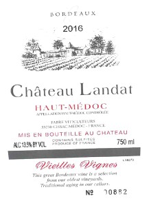 TABC label artwork for Chateau Landat Vieilles Vignes