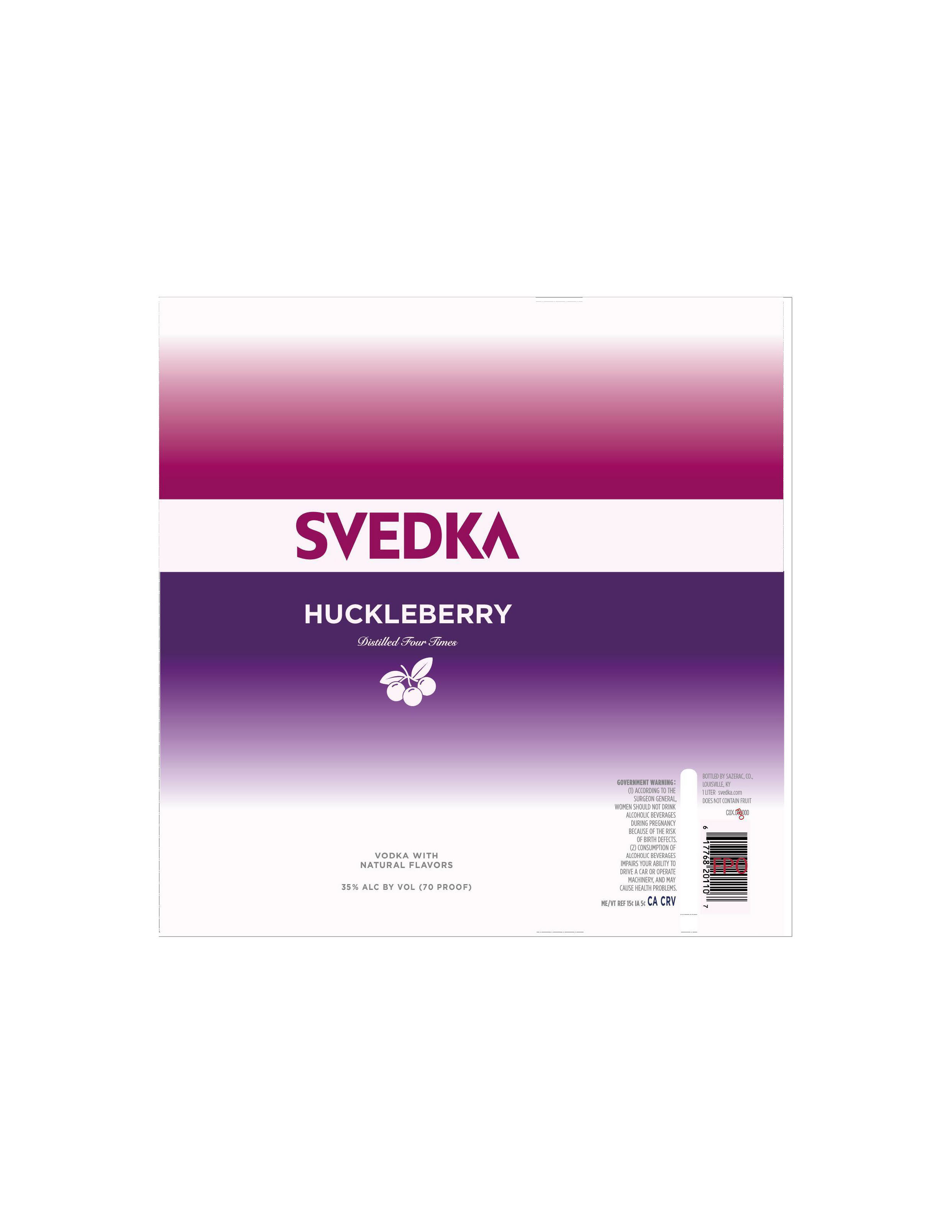 TABC label artwork for Svedka Huckleberry