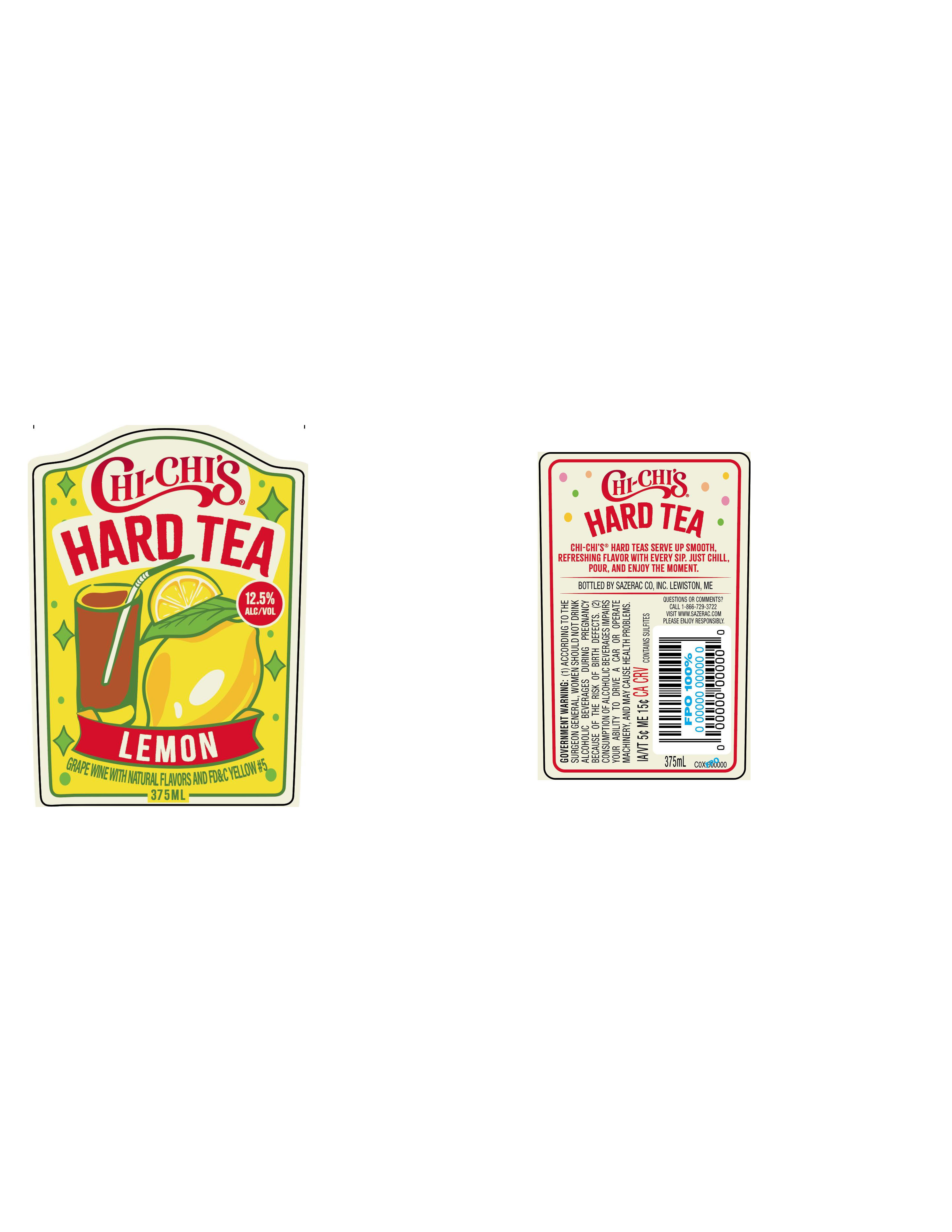 TABC label artwork for Chi-Chi's Hard Tea Lemon