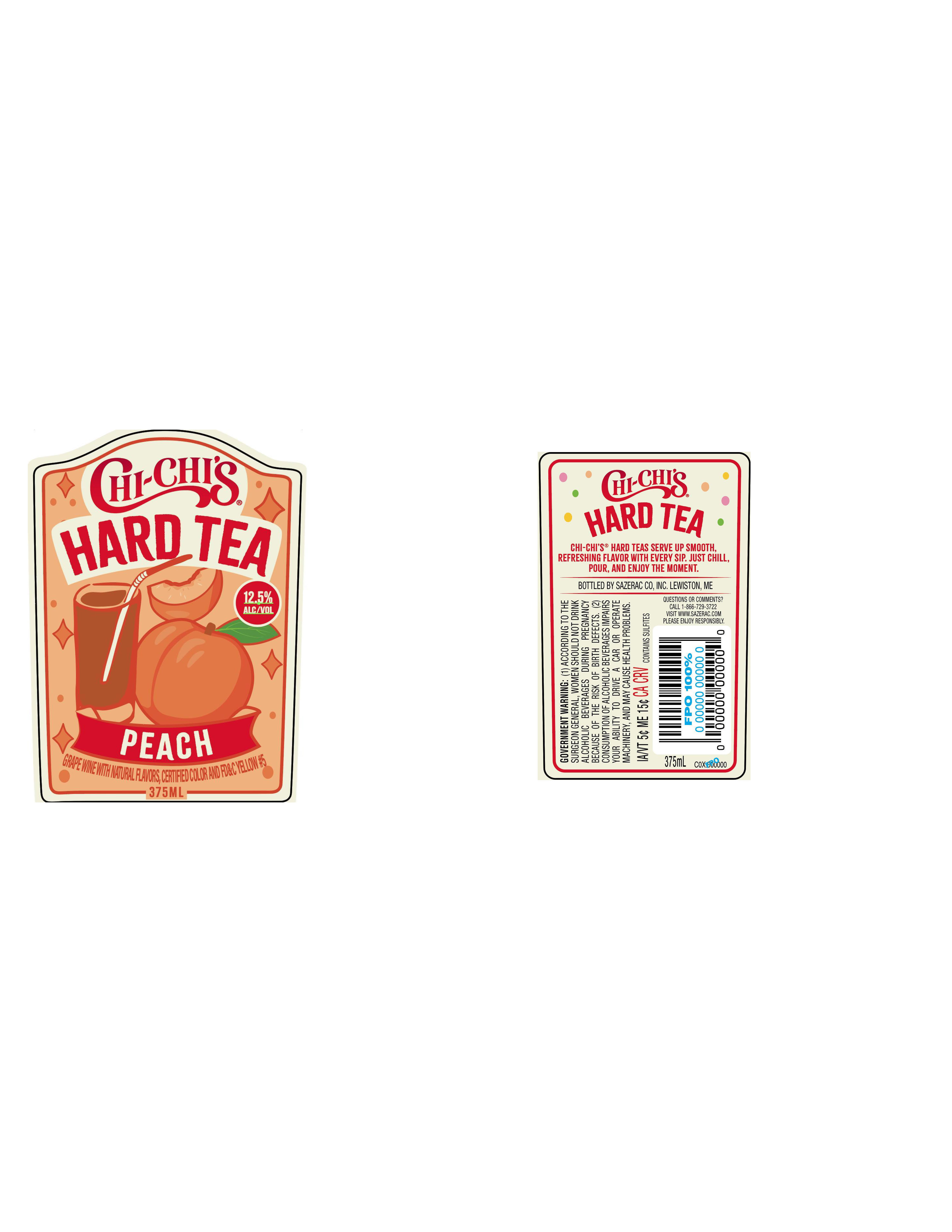 TABC label artwork for Chi-Chi's Hard Tea Peach