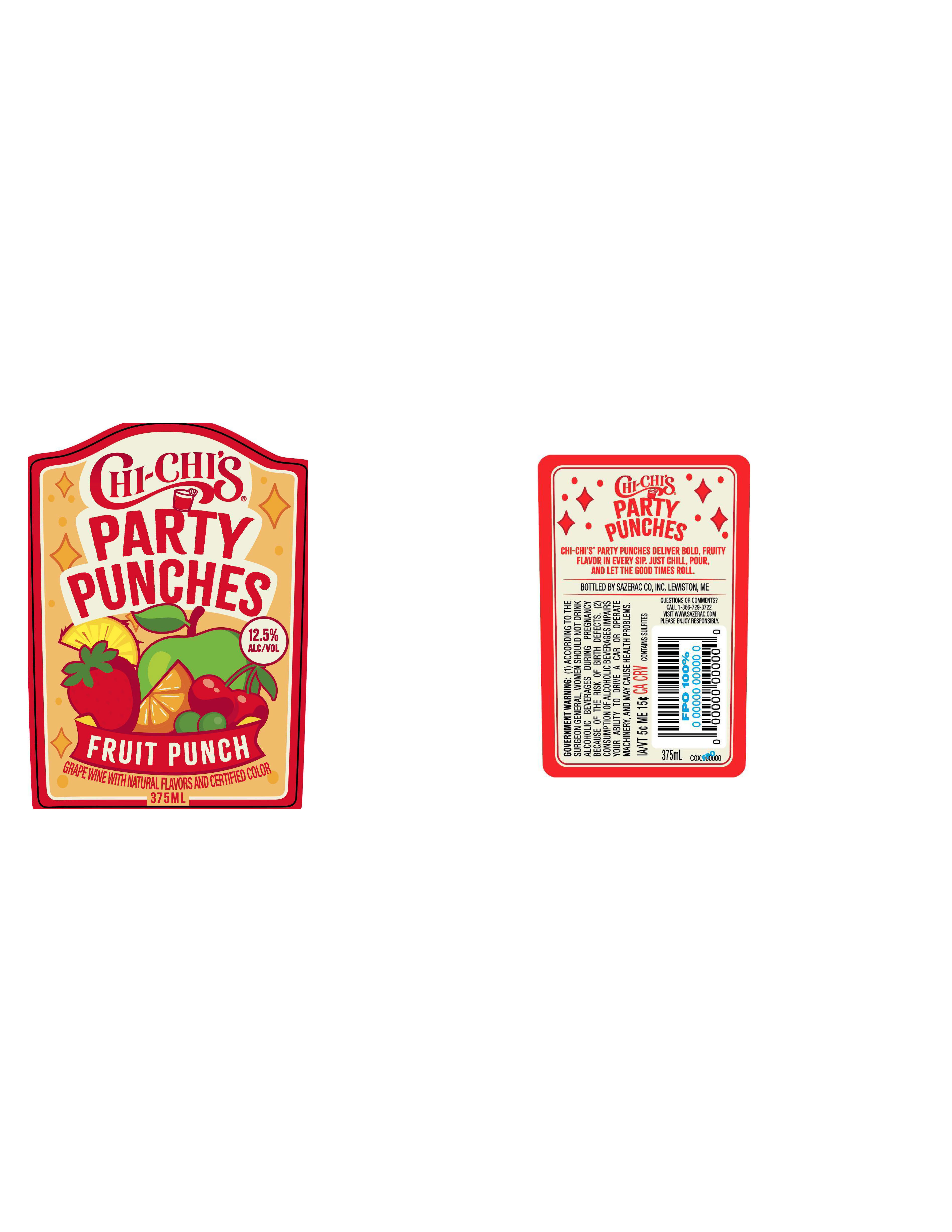 TABC label artwork for Chi-Chi's Party Punches Fruit Punch Wine Cocktail