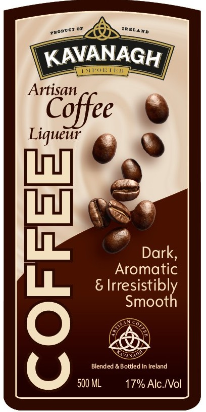 TABC label artwork for Kavanagh Artisan Coffee Liqueur Smooth And Dark