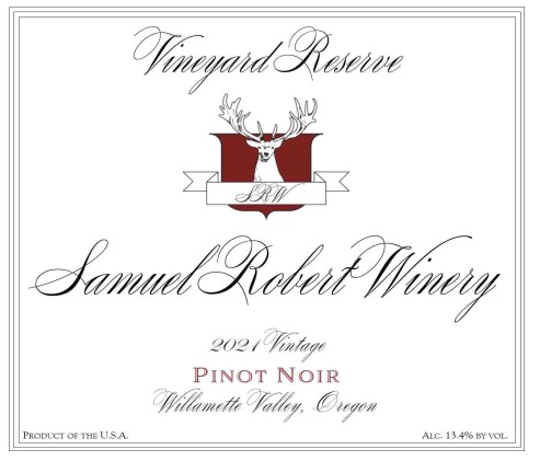 TABC label artwork for Samuel Robert Vineyard Reserve Willamette Valley Pinot Noir