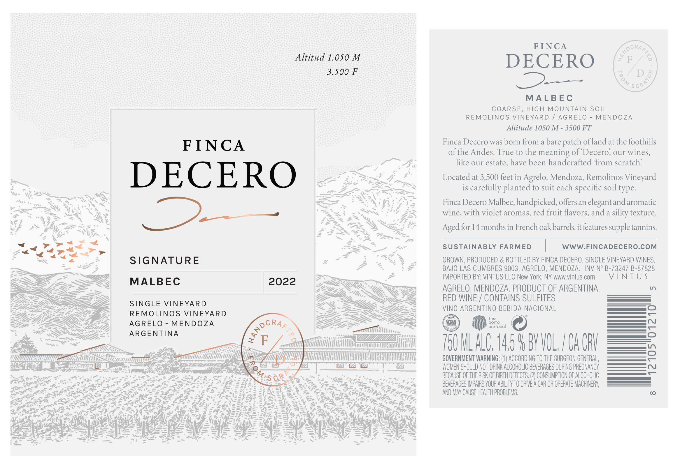 TABC label artwork for Finca Decero Malbec Agrelo - Mendoza
