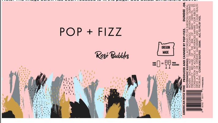 TABC label artwork for Pop + Fizz Sparkling Rose