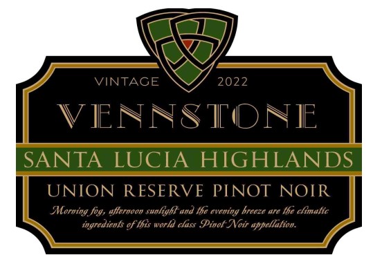 TABC label artwork for Vennstone Reserve Pinot Noir by Joe Wagner