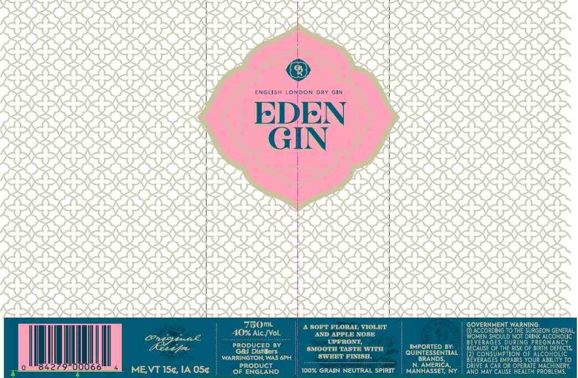 TABC label artwork for EDEN LONDON DRY GIN