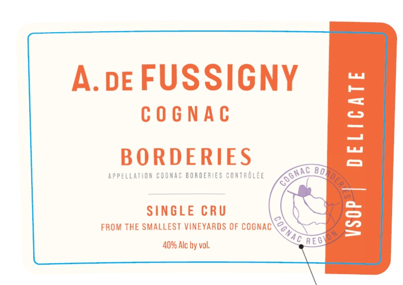 TABC label artwork for A de Fussigny Borderies VSOP