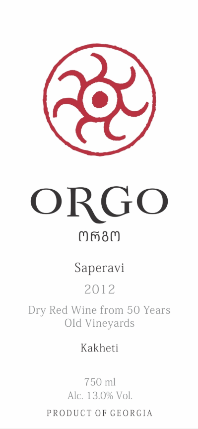 TABC label artwork for Orgo Saperavi