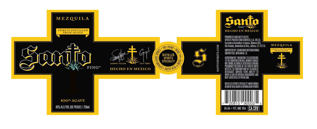 TABC label artwork for SANTO FINO MEZQUILA